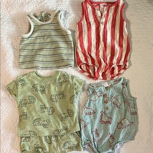 Striped and Printed Baby Rompers and Tops Set bundle/ lot